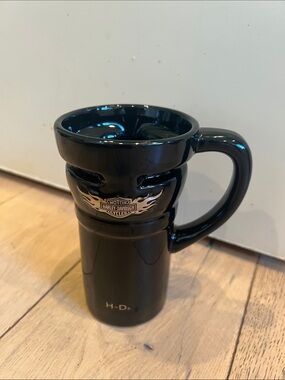 Harley-Davidson Black Ceramic Mug with Flame Emblem